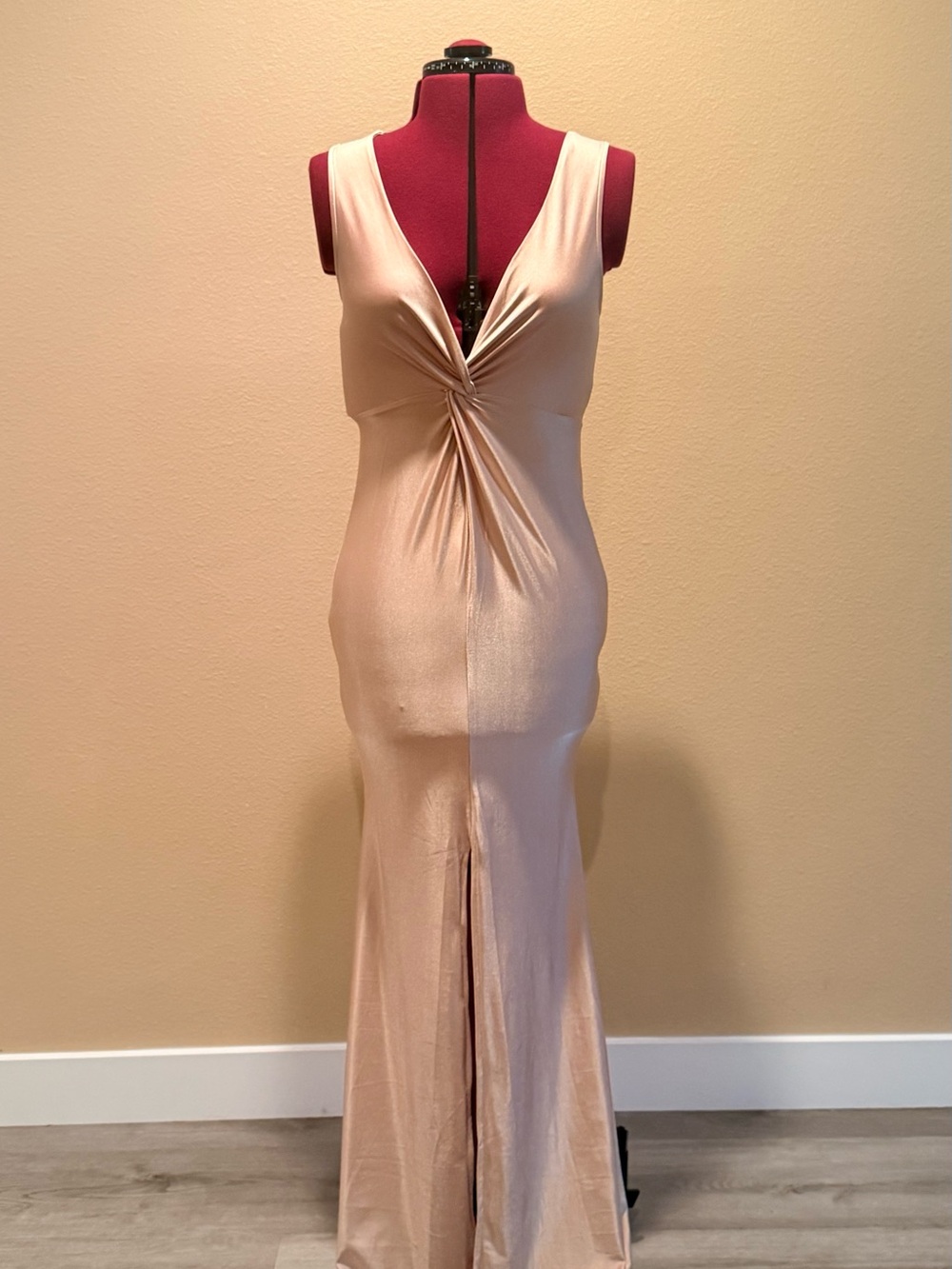 Forever 21 Twist-Front Sleeveless Maxi Dress in Taupe